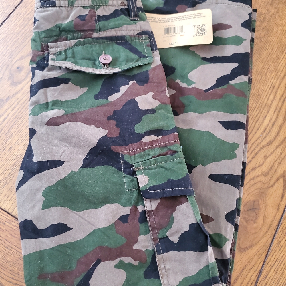 Ruff Hewn Kids Green Camouflage Cargo Pants